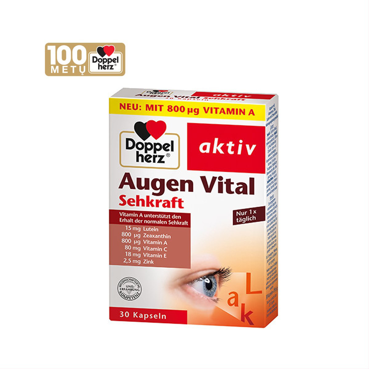 DOPPELHERZ AKTIV AUGEN VITAL, 30 kapsulių