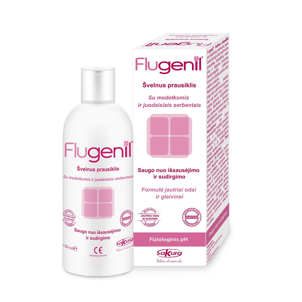 FLUGENIL, švelnus prausiklis, 150 ml