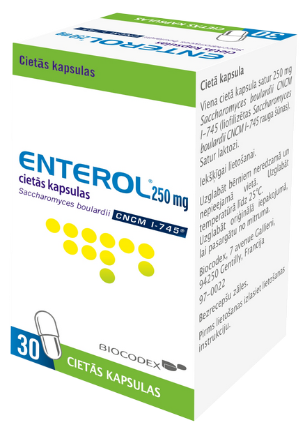 ENTEROL 250 mg cietās kapsulas, 30 gab.