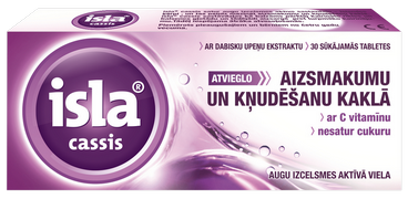 ISLA Cassis + Vitamin C sūkājamās tabletes, 30 gab.