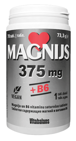 VITABALANS Magnijs 375 mg + B6 tabletes, 70 gab.