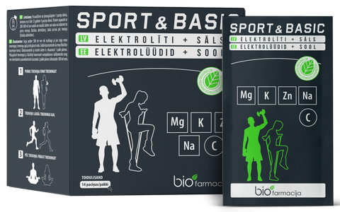 BIOFARMACIJA Bio MAGNIJS + Bio KĀLIJS Sport & Basic pulveris, 14 gab.