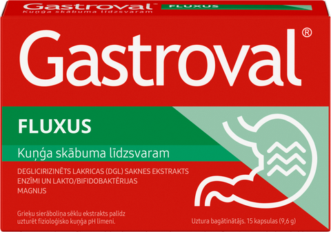 GASTROVAL Fluxus kapsulas, 15 gab.