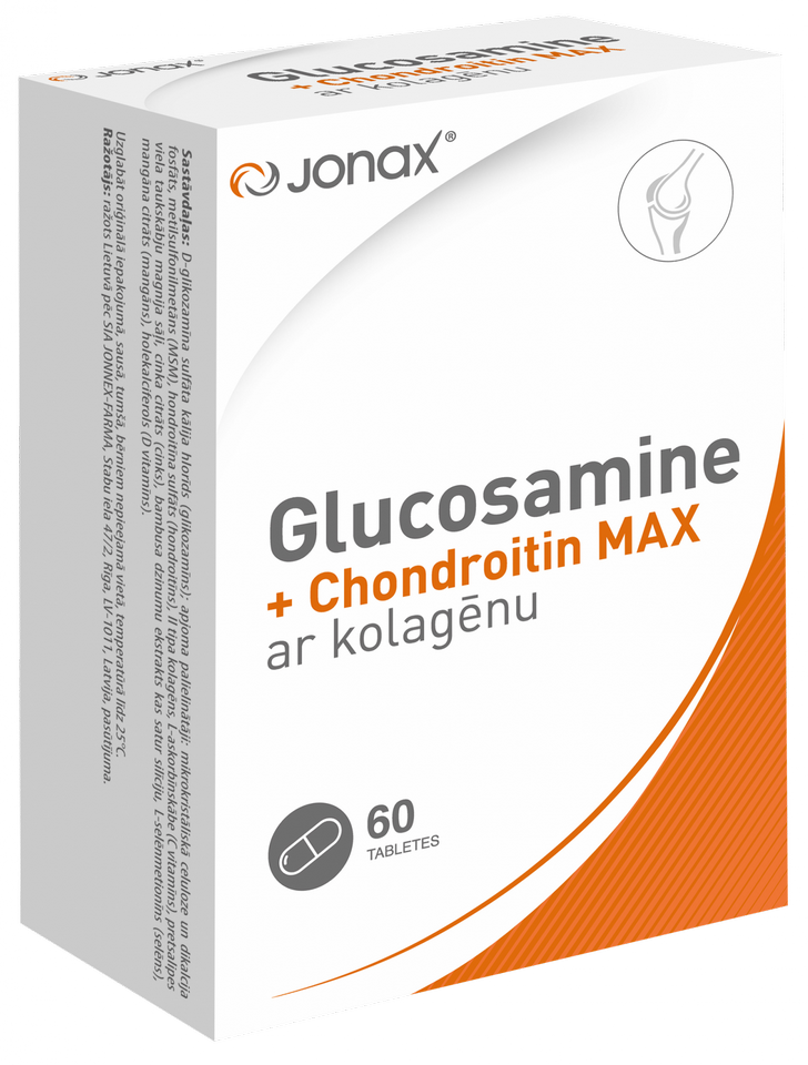 JONAX Glucosamine + Chondroitin MAX tabletes, 60 gab.