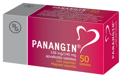 PANANGIN 158 mg/140 mg apvalkotās tabletes, 50 gab.