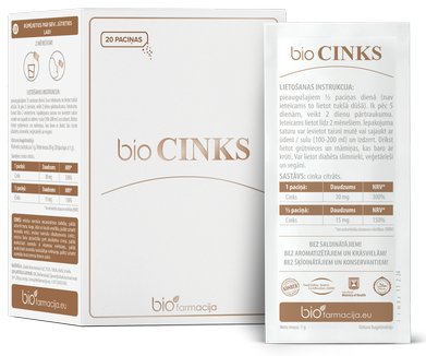 BIOFARMACIJA Bio Cinks pulveris, 20 gab.